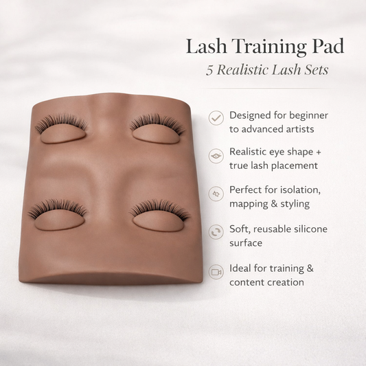 Lash Training Pad – Realistic Silicone Lash Practice Head for Lash Extensions (5 Sets)
